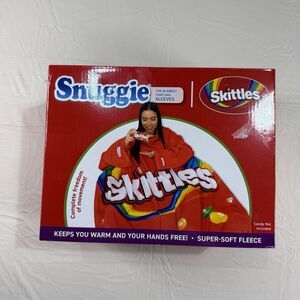 Snuggie Skittles Wearable Fleece Blanket With Sleeves – Soft Plush Throw NEW
